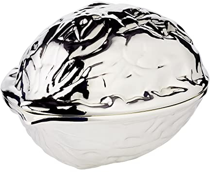 EDZARD Nussknacker Walnuss, versilbert, anlaufgeschützt, Länge 12 cm
