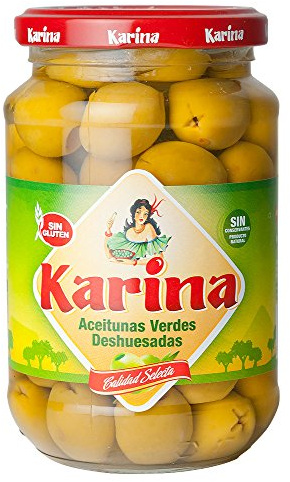 Karina Grüne Manzanilla-Oliven ohne Stein, Glas, 6er Pack (6 x 160 g)