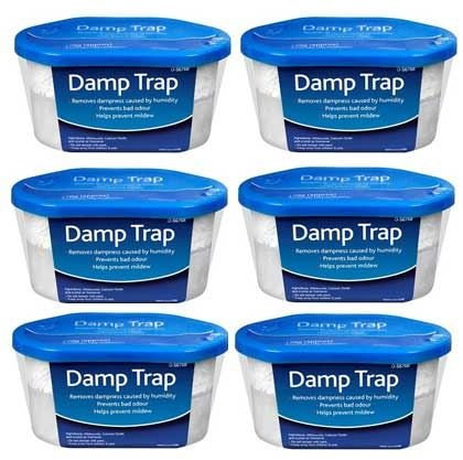 ASAB Dehumidifier Interior Damp Trap. 6 Pack. Humidity Mould Moisture Catcher, Mildew Remover, Prevents Condensation Bad Odours. Perfect for Home, Office, Cabins, Camper Vans.