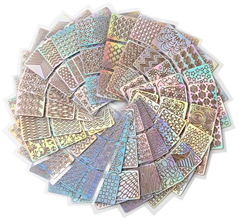 288 Stück Nagelaufkleber Vinyls Nail Art Maniküre Schablone DIY Nagel aufkleber , 24 Blatt, 72 Designs (24pes)