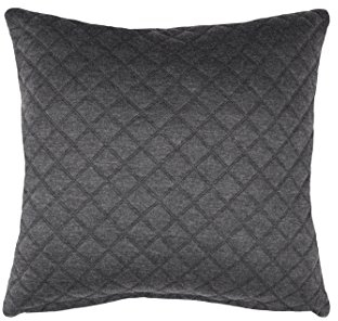 Kissen Sweethome Karo - 40x40cm - mit Karo-Steppnaht-Optik - Rückseite Teddy-Flausch Uni - inklusive Füllung - 100% Polyester - 1 Stück (Anthrazit)