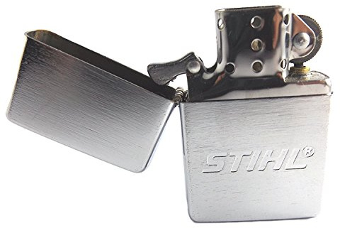 Stihl Sturmfeuerzeug Gravur Feuerzeug Chrom Gebürstet Klappbar Nachfüllbar