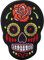 Halloween Iron On Sew Sugar Skull Candy Mexican Patch Badge Day of Dead Motif Applique by Accessories Attic (Black)