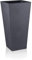 IDEALIST Extra Large 89cm Tall Planter for Garden | Dark Grey Reinforced Stone Tapered Square Planter | Outdoor Pots with Drainage Holes L43 W43 H89 cm, 127 litres