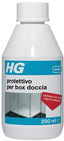 HG Protettivo per Box Doccia, Detergente Anticalcare per Piastrelle, Vetri e Mobili da Bagno, Utilizzabile su Docce e Vasche per Rimuovere Calcare e Residui di Sapone, 250 ml