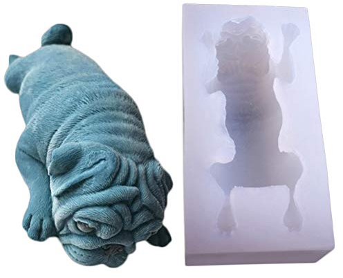 SUPVOX 3D Pug Dog Shape Silicone Mold, Mousse Cake Mold, Polymer Clay Mold, Crafting, Resin Epoxy,DIY Fashion Decoration Tools Fondant Mold,Soap Mold,Candle Mold