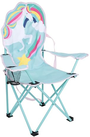 Mountain Warehouse Kids Mini Character Chair - Lightweight Stool, Durable Armchair - For Spring, Summer, Garden & Picnic Turquoise One Size