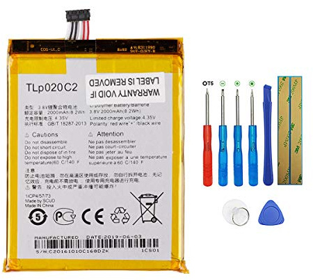 Swark Replacement Akku TLP020C2 Kompatibel mit Alcatel One Touch 6032x Idol Alpha 6032 with Tools