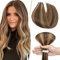 SEGO Tape Extensions Echthaar Haarverlängerung Klebeband Haarteile Glatt 100% Remy Haar 10pcs Mittelbraun/Honigblond #4p27 14(35cm)-25g