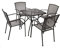DEGAMO Gartengarnitur Classic 5-teilig, 4X Stapelsessel und 1x Tisch 70x70cm quadratisch, Streckmetall anthrazit beschichtet