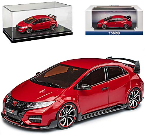 Ebbro Hon-da Civic Type-R 5 Türer Rot 9. Generation 2011-2017 1/43 Modell Auto