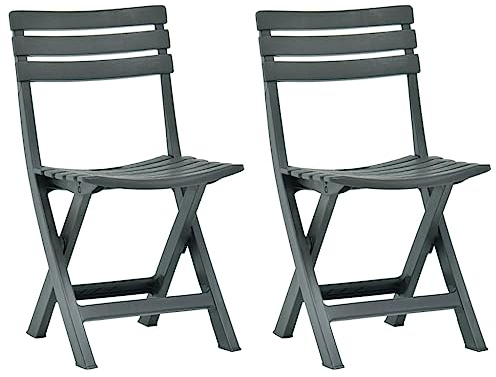 vidaXL 2X Gartenstuhl Klappbar Witterungsbeständig Bistrostuhl Klappstuhl Campingstuhl Balkonstuhl Terrassenstuhl Stuhl Stühle Kunststoff Grün