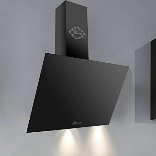 Gurari 286.9 Campana extractora de pared 90 cm, Campana de pared alemana fabricante Gurari, 3 velocidades, 1000m³/h, LED, Campana, Timer, negro, Recirculación, ClearTouch Control,Mando a distancia