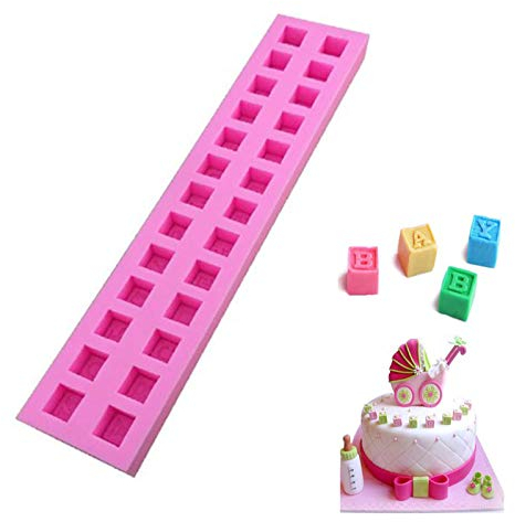 3D Buchstaben Würfel Silikonform Fondant Silikon Buchstaben 26 DIY Englisches Alphabet Silikonform Buchstaben Würfel Silikon Eiswürfelform Schokoladenform Kueche Silikonform Fondant Schokoladenform