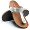 Hitmars Sandale Femme Tong Bout Ouvert Confort Mules Été Plates Chaussure et Nu-Pieds Boucle Sabots Noir Marron Bleu Or Léopard Argent Transparent Sandales Taille 36-43 EU Argent 40