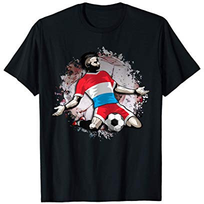 Luxemburger Fußball Luxemburgische Nationalflagge Sport Art T-Shirt