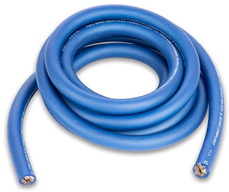 NVX XW0BL10 10 ft. Roll of Metallic Powder Blue EnvyFlex True Spec 1/0-Gauge Power/Ground Wire Cable