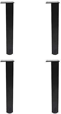 Ulifestar Lot de 4 pieds de meubles réglables en alliage d'aluminium noir de 250 mm, pieds de rechange robustes pour canapé, lit, bureau, meuble TV, canapé, table basse, buffet, armoire, commode