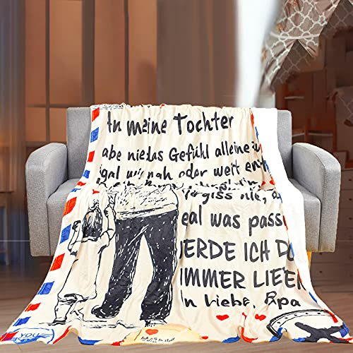 Kuscheldecke für Meine Tochter, An Meine Tochter Decke von Mama, Mutter Tochter Decke mit Spruch Deutsch (Blanket-papa-150x200)