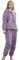Pigiama da donna in pile corallo flanella pigiami morbidi Set pigiama caldo Loungewear 2 pezzi Pjs Set.., Viola, Large