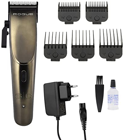 Styelecraft Professioneller Herrenhaarschneider und Barttrimmer mit Magnetmotor, geräuschlos, 2 Stunden kabellosen Betrieb, einstellbare Klinge, 5 Kämme, Reinigungsset