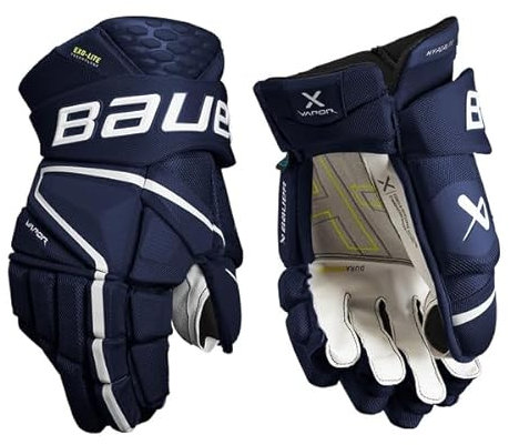 BAUER Vapor Hyperlite Handschuhe Junior, Größe:10 Zoll, Farbe:Navy/rot/Weiss