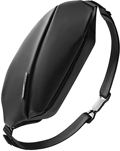 NIID R0 Brusttasche Herren Umhängetasche Schultertasche Reisetasche wasserdichte Sling Bag Strahlenbrusttasche Multifunktionale Schlanke Crossbody Daypack Schwarz
