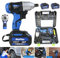 3 in 1 Avvitatore a Impulsi Brushless 450Nm, Professional 1/2 Elevata Avvitatori a Massa Battente con 4 Bussola, 12 Punte, 2 Batterie da 6.0Ah, Luce LED, 2 Velocità Chiave Elettrica per Auto e Casa