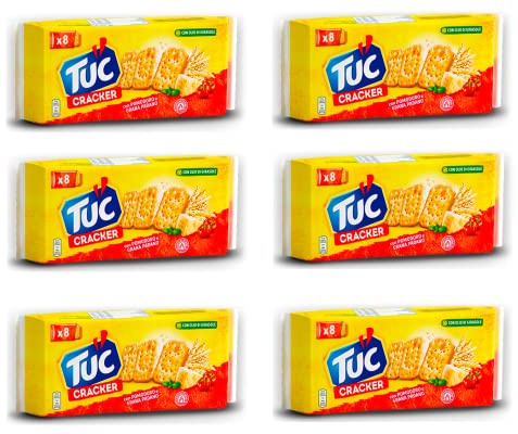 6x TUC Kekse Salzgebäck Tomaten und Cheese Käse Grana Padano 250g Packung