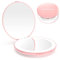 WOBSION Miroir Maquillage de Voyage éclairé par LED, 1x/10x à grossissement Miroirs Compact, Portable pour Sac à Main, Poche, Miroir Pliable éclairé de 9cm, Miroirs portatif à Deux Faces, Rond, Rose