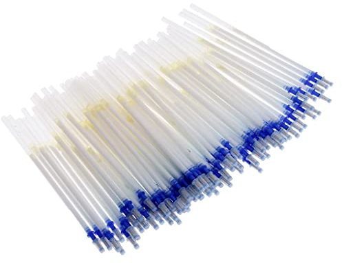 misppro 100 bolígrafos de recambio plateados para tela y cuero, tinta textil, marca patchwork, color blanco