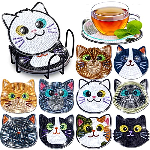 Diamond Painting Untersetzer,Basteln für Erwachsene und Kinder Bastelset Kinder ab 5 6 7 8 Jahre Diamond Painting 10PCS Basteln Mädchen 8 9 10 11 12 Jahre