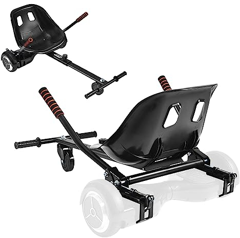 Hishine Hoverboard Sitzbefestigung für 16,5 cm - 25,4 cm Hover Board, Upgrade-Design, keine Notwendigkeit für Klettbänder, Go-Kart-Umbauset Zubehör für Self Balancing Scooter Verwandeln Sie sich in Go