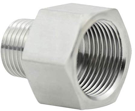 Edelstahl Reduzierkupplung M20x1,5 weiblich auf 1/2 Zoll männlich Adapter für NPT Rohrverschraubung