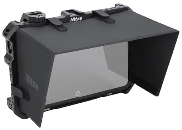 Nitze Cage pour Moniteur Atomos Shogun/Shogun Ultra/Shogun Connect, Cage de Moniteur avec Plaque de Montage et Capot Soleil - JT-A03C