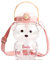 Nivofu Bouteille d'eau en forme d'ours, 1000ML Bouteille d'eau, Camping Gourde, Bear Straw Bottle, Bouteille portable, Anti-fuite Bouteille d'eau en forme d'ours, Gourde Sport Étanche (Rose)