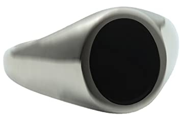 BCughia Stainless Steel Ring, Ring für Männer für Kleinen Finger Mattes Silber Edelstahl Oval Hochzeit Eheringe Geschenke für Herren Größe 62 (19.7)