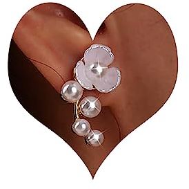 Atentuyi Boho Weiße Blume Ohrstecker Gold Hochzeit Blume Ohrringe Perle Baumeln Tropfen Ohrringe Vintage Perle Ohrringe Blumen Ohrringe Für Frauen Und Mädchen Bräute Brautjungfern Schmuck