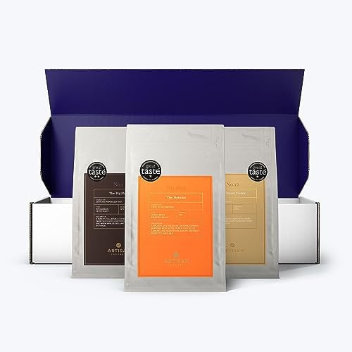 Artisan Coffee Co. The Whole Bean Tasting Collection | Coffee Gift | Coffee Beans Gift Set | Selection of Characteristic Blends and Roasts | 100% Arabica Beans | 3 x Packs