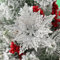 Martin Kench 12 Stück Glitter Weihnachtsbaum Dekoration, Schneeflocken Charms, Blumen Poinsettia Ornament, Christbaumanhänger (Silber)