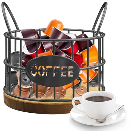 QUTHZZHY Körbe für Kaffeekapseln Kapselhalter Kaffee-Aufbewahrungskorb Kaffee-Aufbewahrungskorb Halter für Kaffeekapseln Zur Aufbewahrung Von Kaffeekapseln / Früchten /Snacks/Marmelade