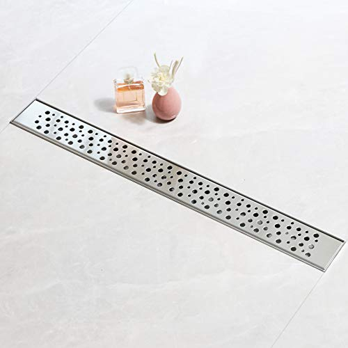 SaniteModar Caniveau Douche Italienne 110 cm, Panneau de Bulle, avec Siphon et Filtre