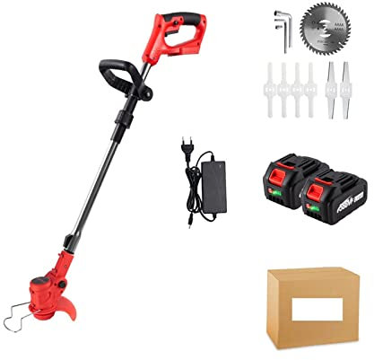 Cisaille à gazon portative de taille-haie, 2500W 20000 tr/min tondeuse à gazon électrique pliable coupe-herbe réglable jardin élagage coupe outils électriques for batterie 18v Léger et facile à utilis