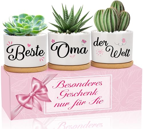 Cadeaux pour grand-mère, meilleure grand-mère du monde, pots de fleurs, cadeaux pour grand-mère pour un anniversaire, la fête des mères, Noël, grand-mère de petite-fille et petit-fils