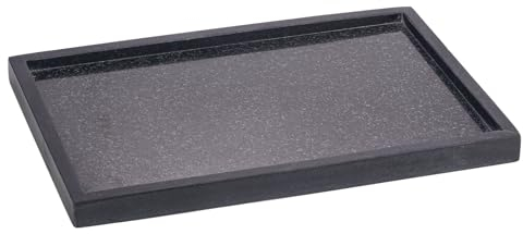 EHC Natural Marble Bathroom Vanity Tray - Rectangular, Black, 31 x 20 x 2 cm - Countertop Sink Storage Organiser for Cosmetic, Perfume, Home Decor
