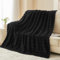 Wajade Fleece Throw Blanket Black Bubble Faux Fur Fluffy Bed Blanket Super Cosy Warm Large Blanket for Bed Sofa Car,127x153CM