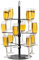 Champagne Tower Cocktail Tree Stand, 3 Tier - 12 Holders - Wine Glass Display For Drinks, Cocktails, Martini, Margarita Cups at Weddings, Bridal Shower (Black)