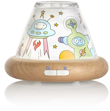 Puressentiel - Diffusion ätherischer Öle - ELIO Ultraschall-Luftbefeuchter - Nachtlicht- und Schlafmodi für Kinder - Anpassbare Dekore
