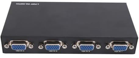 VGA KVM Switch 4 Port,4 in 1 Out 15 Pin Female 1920 X 1440 VGA Switch for PC TV Monitor Classroom Control Center