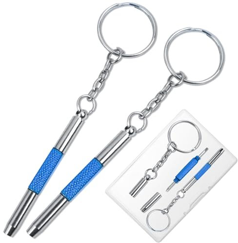 AFCJLTO Set da 3 Pezzi Kit di Riparazione Oculari 3 in 1,Cacciavitino da Tasca a Doppia Punta e Mini Multifunzione per Occhiali, Orologi, Gioielleria